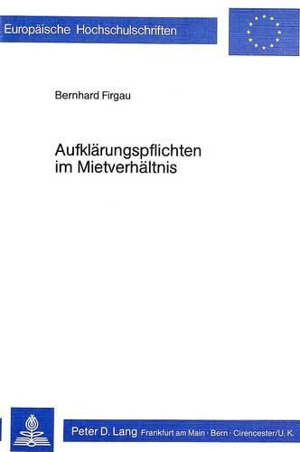 Cover image for Aufklaerungspflichten Im Mietverhaeltnis