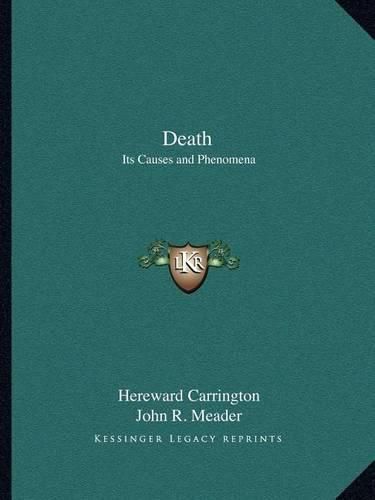 Cover image for Death: Its Causes and Phenomena