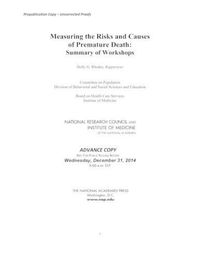 Cover image for Measuring the Risks and Causes of Premature Death: Summary of Workshops