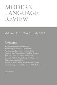 Cover image for Modern Language Review (110: 3) July 2015