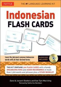 Cover image for Indonesian Flash Cards: Learn the 300 most common Indonesian words with all their derived forms (Audio CD Included)