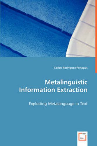 Cover image for Metalinguistic Information Extraction