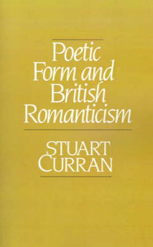 Cover image for Poetic Form and British Romanticism