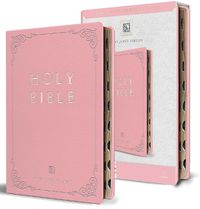 Cover image for KJV Holy Bible, Giant Print Thinline Large format, Pink Premium Imitation Leathe r with Ribbon Marker, Red Letter, and Thumb Index