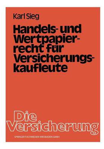 Cover image for Handels- Und Wertpapierrecht Fur Versicherungskaufleute