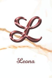 Cover image for Leona: Sketchbook - Blank Imaginative Sketch Book Paper - Letter L Rose Gold White Marble Pink Effect Cover - Teach & Practice Drawing for Experienced & Aspiring Artists & Illustrators - Creative Sketching Doodle Pad - Create, Imagine & Learn to Draw