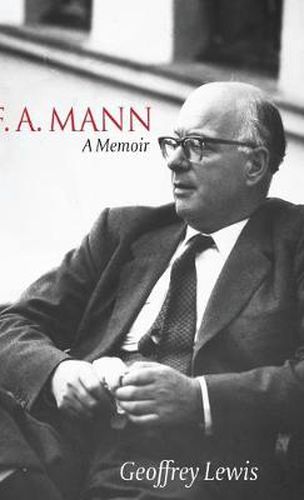 Cover image for F.A. Mann: A Memoir