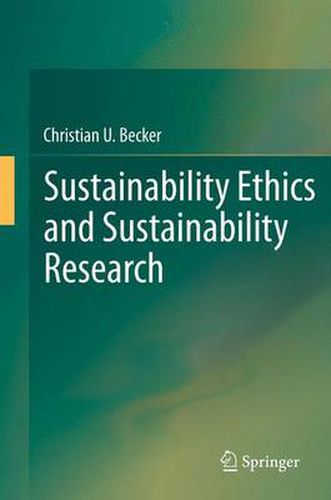 Cover image for Sustainability Ethics and Sustainability Research