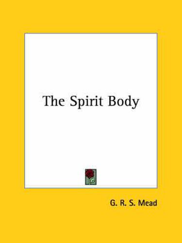 Cover image for The Spirit Body