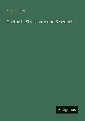 Cover image for Goethe in Strassburg und Sesenheim