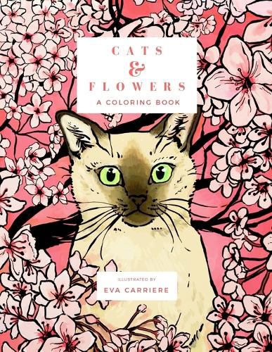 Cover image for Cats & Flowers: A Coloring Book