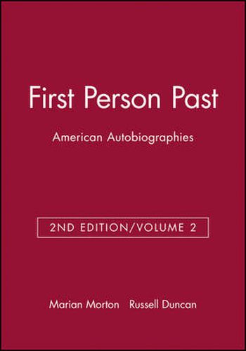 Cover image for First Person Past: American Autobiographies