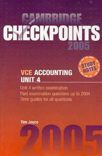 Cover image for Cambridge Checkpoints VCE Accounting Unit 4 2005