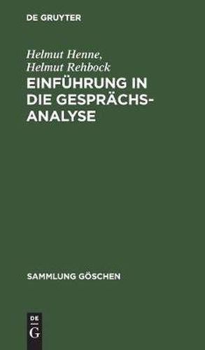 Cover image for Einfuhrung in die Gesprachsanalyse