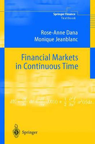 Cover image for Financial Markets in Continuous Time