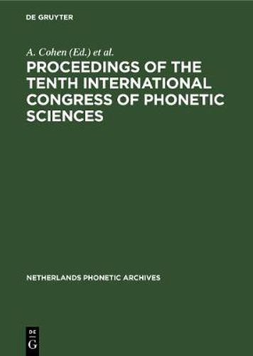 Cover image for Proceedings of the Tenth International Congress of Phonetic Sciences