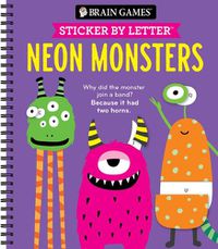 Cover image for Brain Games - Sticker by Letter: Neon Monsters