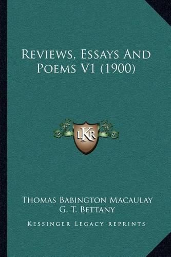 Cover image for Reviews, Essays and Poems V1 (1900)