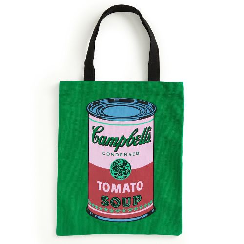 Cover image for Warhol Soup Can Canvas Tote Bag - Green