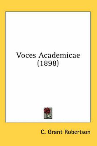 Cover image for Voces Academicae (1898)