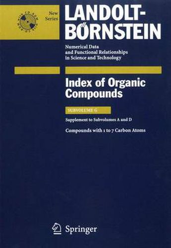 Cover image for Compounds with 1 to 7 Carbon Atoms (Supplement to Subvolume A and D)