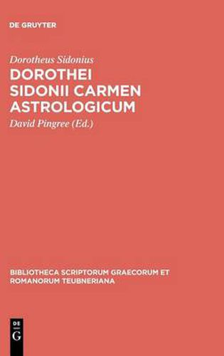 Cover image for Dorothei Sidonii Carmen Astrologicum