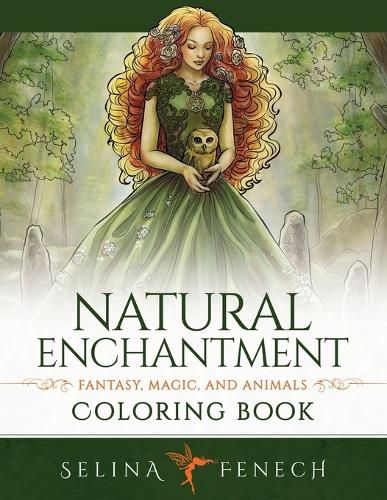 Cover image for Natural Enchantment Coloring Book - Fantasy, Magic, and Animals