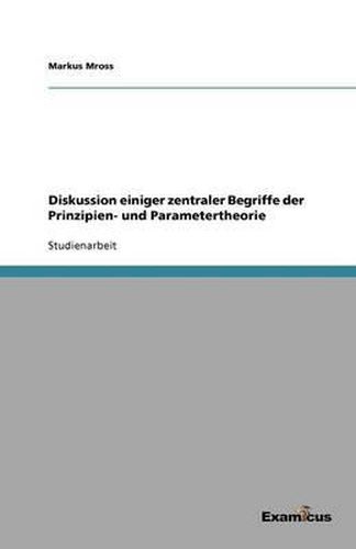 Diskussion einiger zentraler Begriffe der Prinzipien- und Parametertheorie