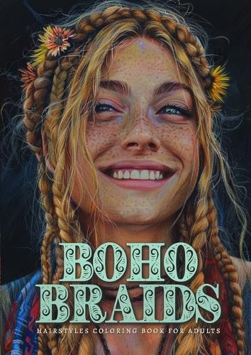 Cover image for Boho Braids Hairstyles Coloring Book for Adults
