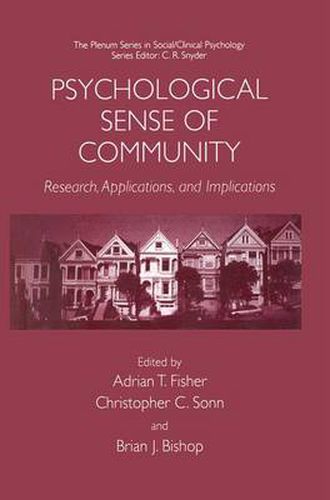 Psychological Sense of Community: Research, Applications, and Implications