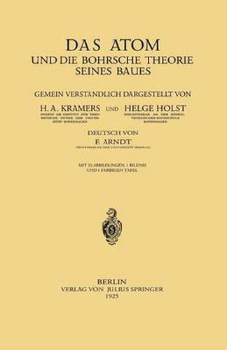 Cover image for Das Atom Und Die Bohrsche Theorie Seines Baues