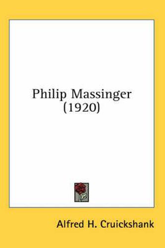 Philip Massinger (1920)