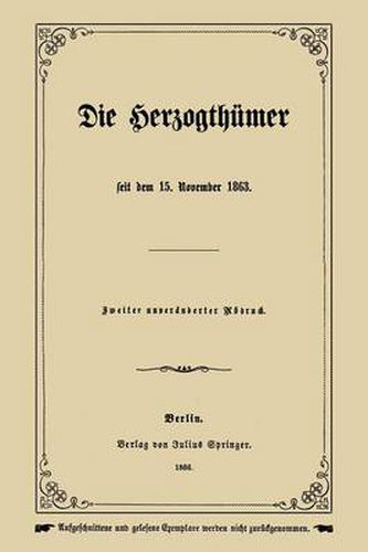 Cover image for Die Herzogthumer