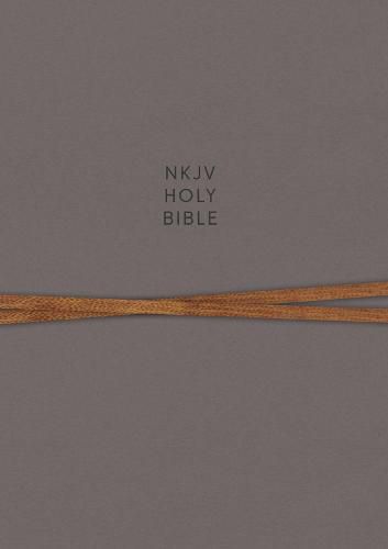 Cover image for NKJV, Journal the Word Bible, Cloth over Board, Gray, Red Letter, Comfort Print: Reflect, Journal, or Create Art Next to Your Favorite Verses