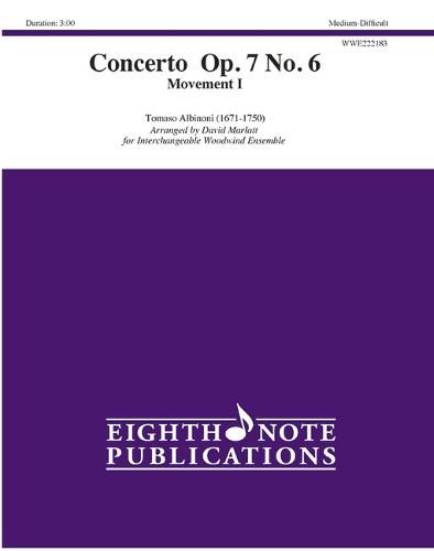 Cover image for Concerto Op. 7 No. 6: Movement I, Score & Parts