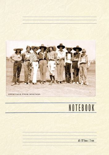 Cover image for Vintage Lined Notebook Greetings from Montana, Cowgirls