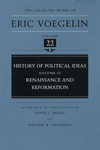 Cover image for History of Political Ideas (CW22): Renaissance and Reformation