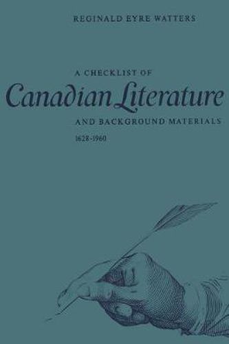 Cover image for A Checklist of Canadian Literature and Background Materials 1628-1960