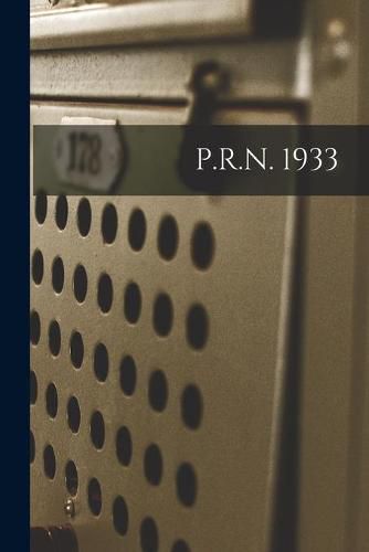 Cover image for P.R.N. 1933