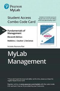 Cover image for Mylab Management with Pearson Etext -- Combo Access Card -- For Fundamentals of Management