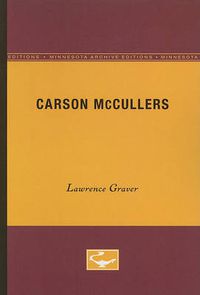 Cover image for Carson McCullers: University of Minnesota Pamphlets on American Writers