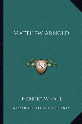 Cover image for Matthew Arnold