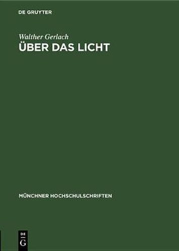 Cover image for UEber das Licht