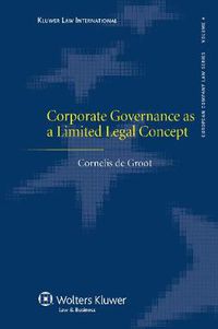 Cover image for Corporate Governance as a Limited Legal Concept