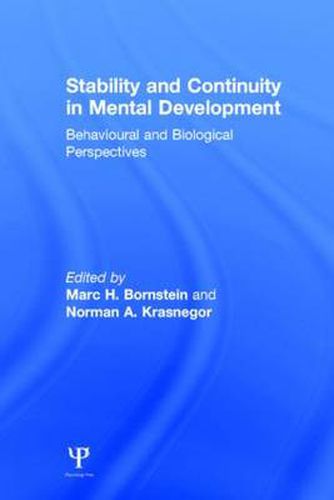 Cover image for Stability and Continuity in Mental Development: Behavioral and Biological Perspectives