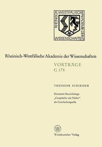 Cover image for Hermann Rauschnings  Gesprache Mit Hitler  ALS Geschichtsquelle: 169. Sitzung Am 21. Juli 1971 in Dusseldorf