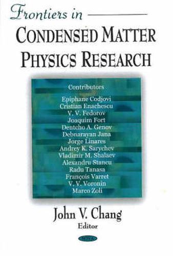 Cover image for Frontiers in Condensed Matter Physics Research