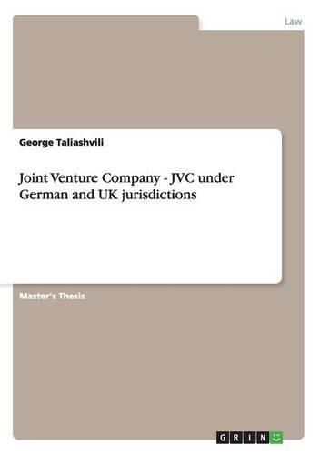 Cover image for Joint Venture Company - Jvc Under German and UK Jurisdictions
