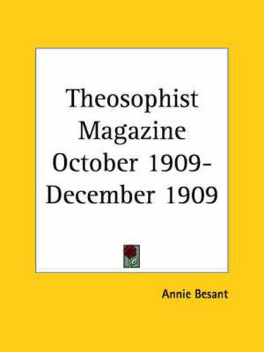 Cover image for Theosophist Magazine (October 1909-December 1909)