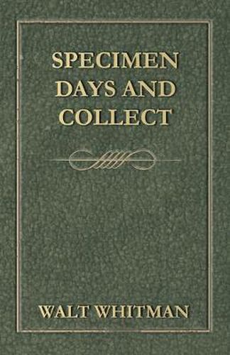 Cover image for Specimen Days and Collect